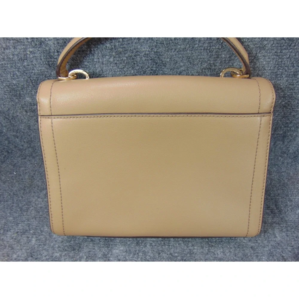 Michael Kors Handbag Jet Set Tan Leather Chain Strap Flap Turn Lock Shoulder Bag